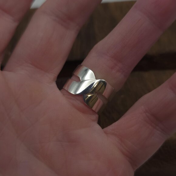 Size 6.75 Sterling Silver Mother Daughter Friends Forever Ring A1519 - Picture 3 of 7